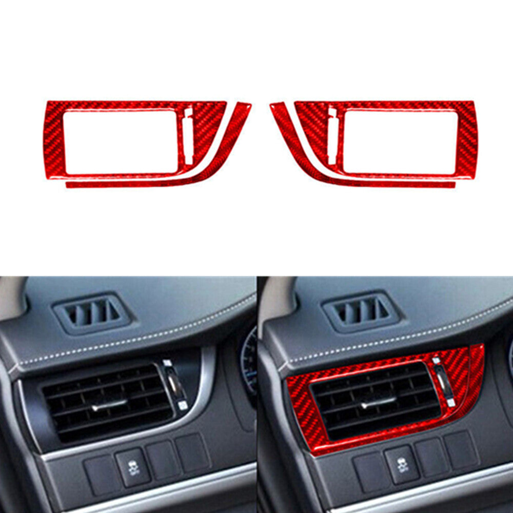 Red Trim Strip Above Air Conditioning Vents Carbon Fiber for Toyota for Camry 12-14