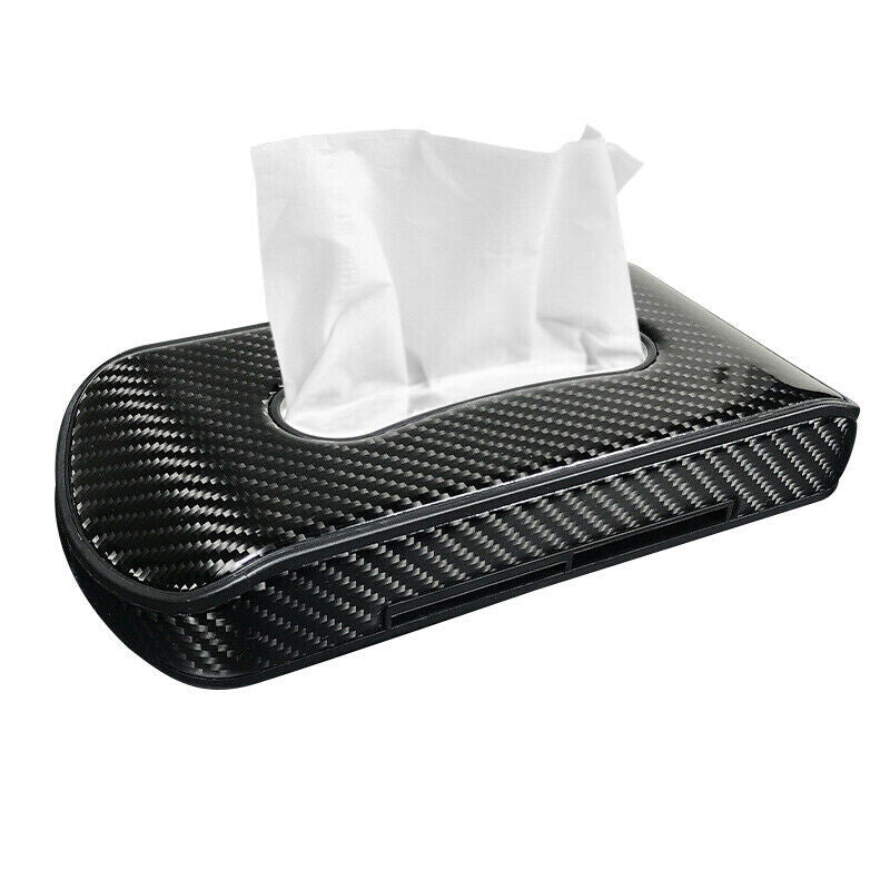 1P for Land Rover Carbon Fiber Look Car Paper Towel Box Napkin Cover Tissue Case