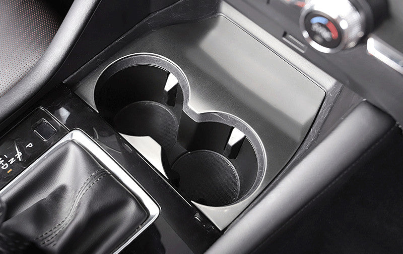 Silver Stainless Middle Console Water Cup Frame Trim for Mazda 3 Axela 2019-2022