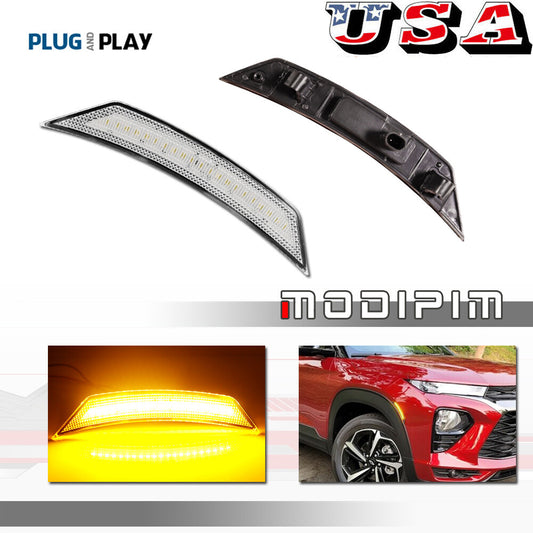 AMBER LED Transparent Front Fender Side Marker Lights for 2021-2022 for Chevrolet Blazer