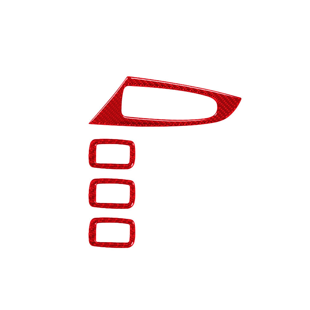 Red Carbon Fiber Window Lift Control Cover Trim for BMW X3 F25 X4 F26 2011-2017