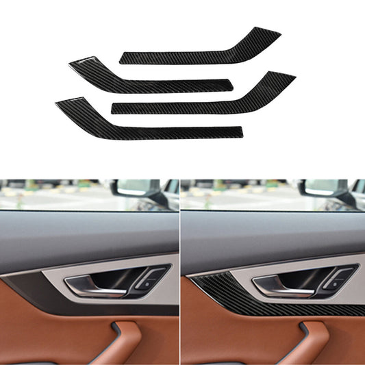 4Pcs Door Panel Trim Interior Strip Carbon Fiber Sticker for Audi Q7 2016-2019