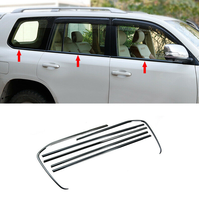 for Lexus LX570 2008-2015 Glossy Black Car Bottom Window Lower Strips Cover Trim