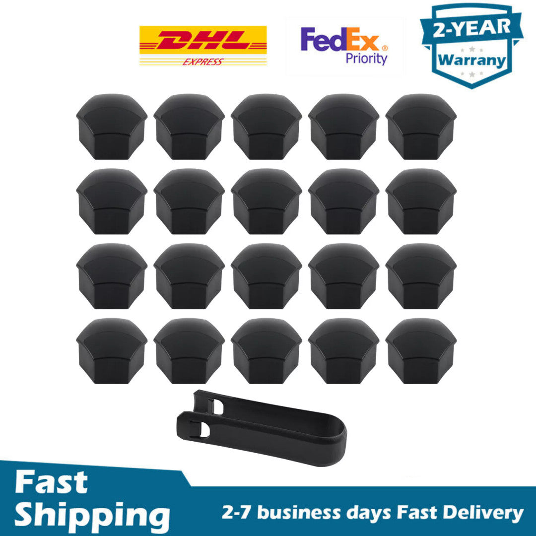 20Pcs 21mm Black Car Wheel Nut Covers Lug Bolt Nut Cover Trim Fit for Tesla S 12-17