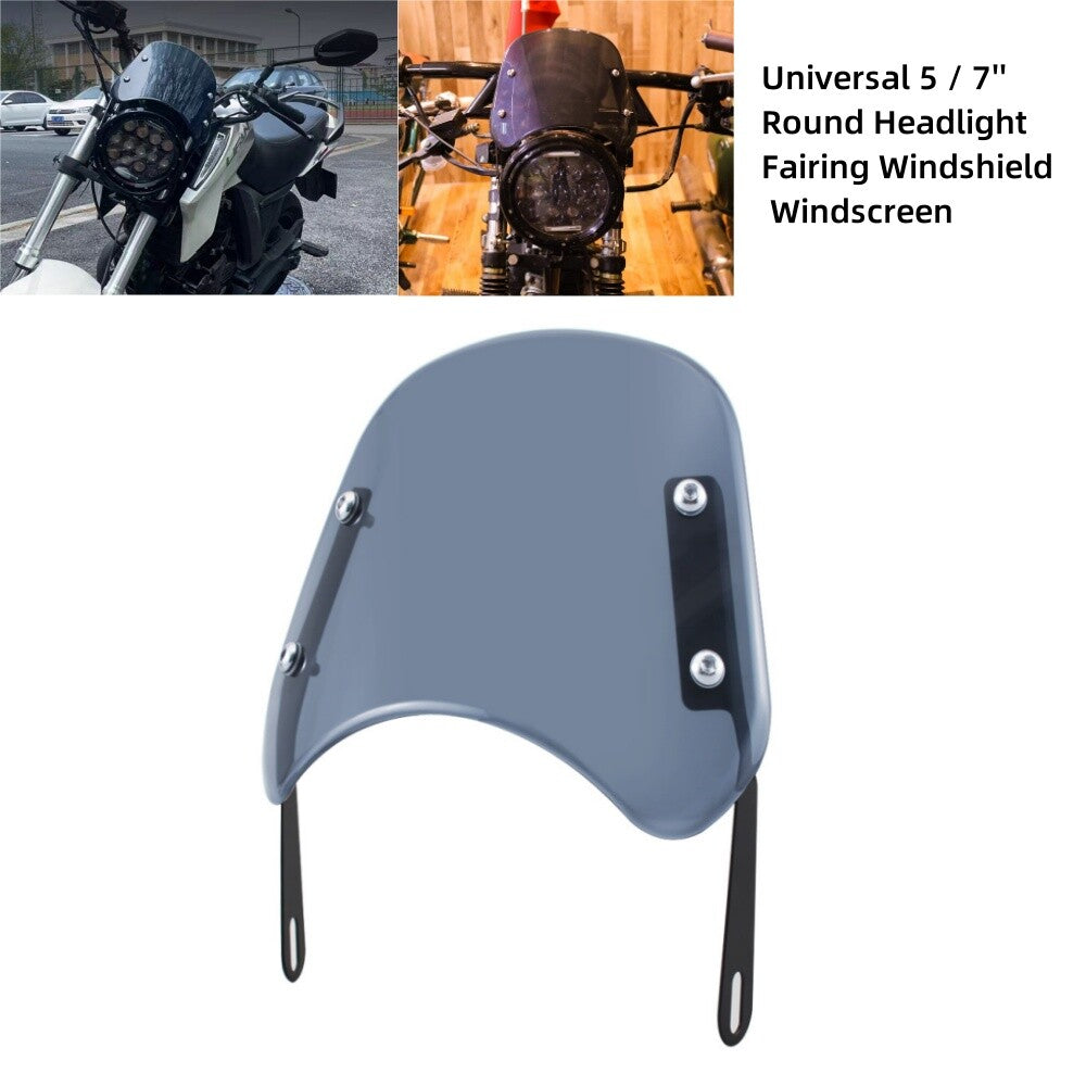 Universal 5 / 7'' Round Headlight Fairing Windshield Windscreen for SUZUKI / for Honda