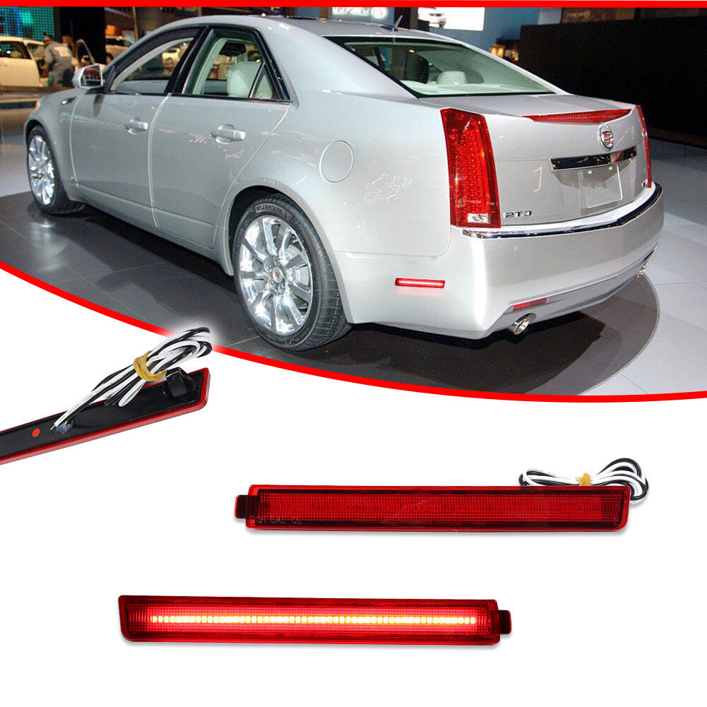 Applicable to 08-13 for Cadillac CTS-V with red lens and red LED rear side marker lights.