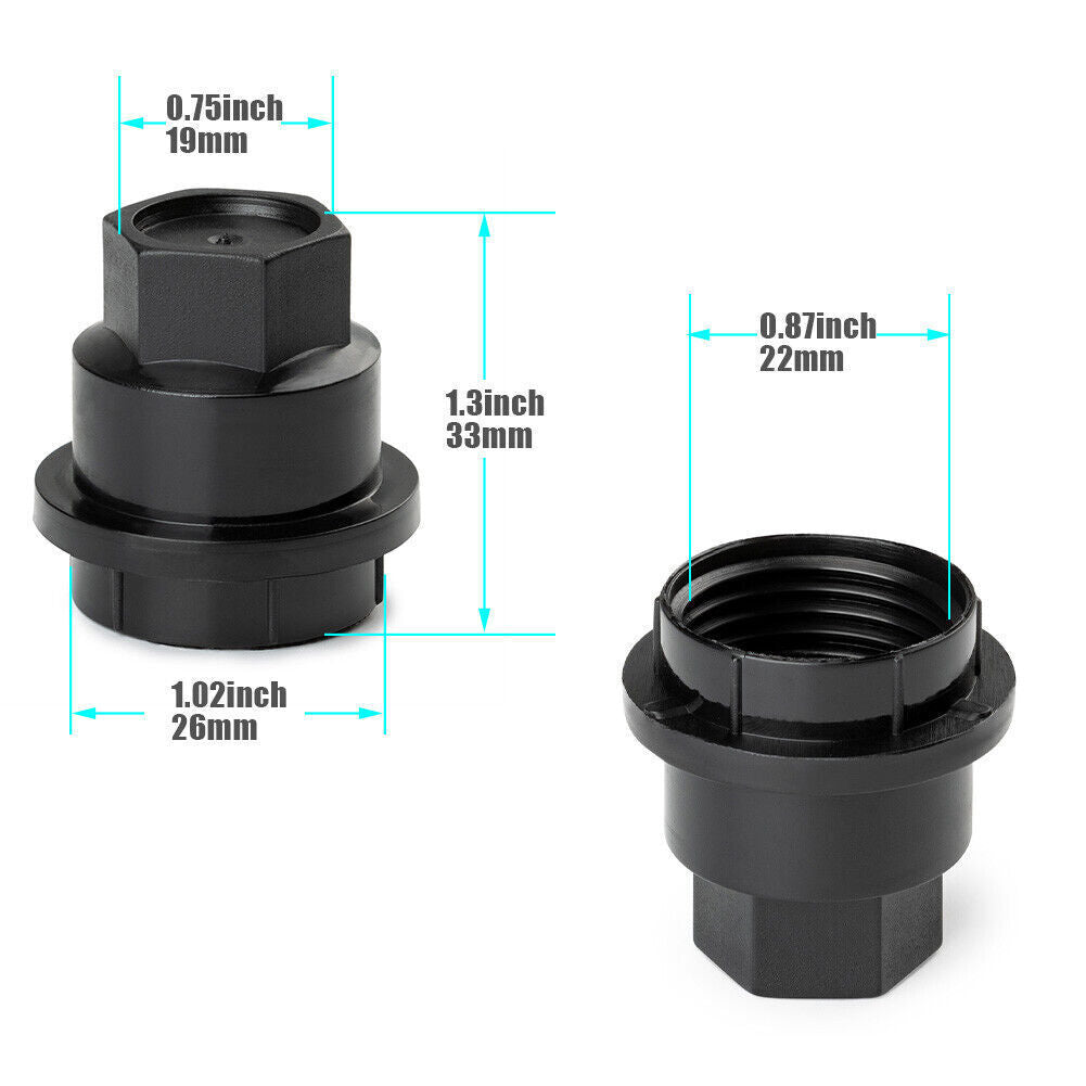 NEW 5Pcs Black Lug NUT Covers Cap fits for Chevrolet S10 Blazer for GMC Jimmy Sonoma US
