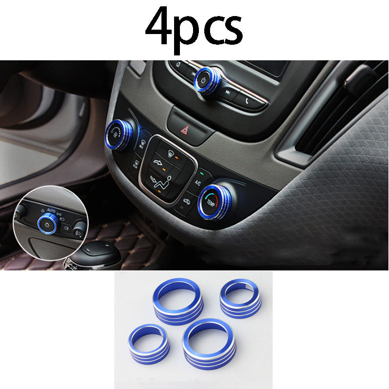 Blue Aluminum Console CD Button Ring Trim For 2016-2020 for Chevrolet Malibu XL