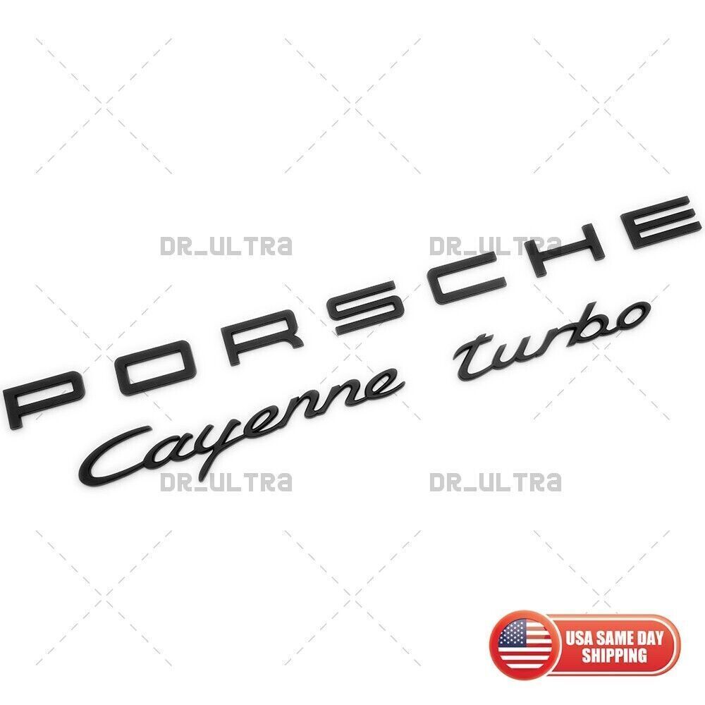 Mate Black P-O-R-S-C-H-E for Cayenne Turbo Letter Rear Badge Emblem Nameplate 958