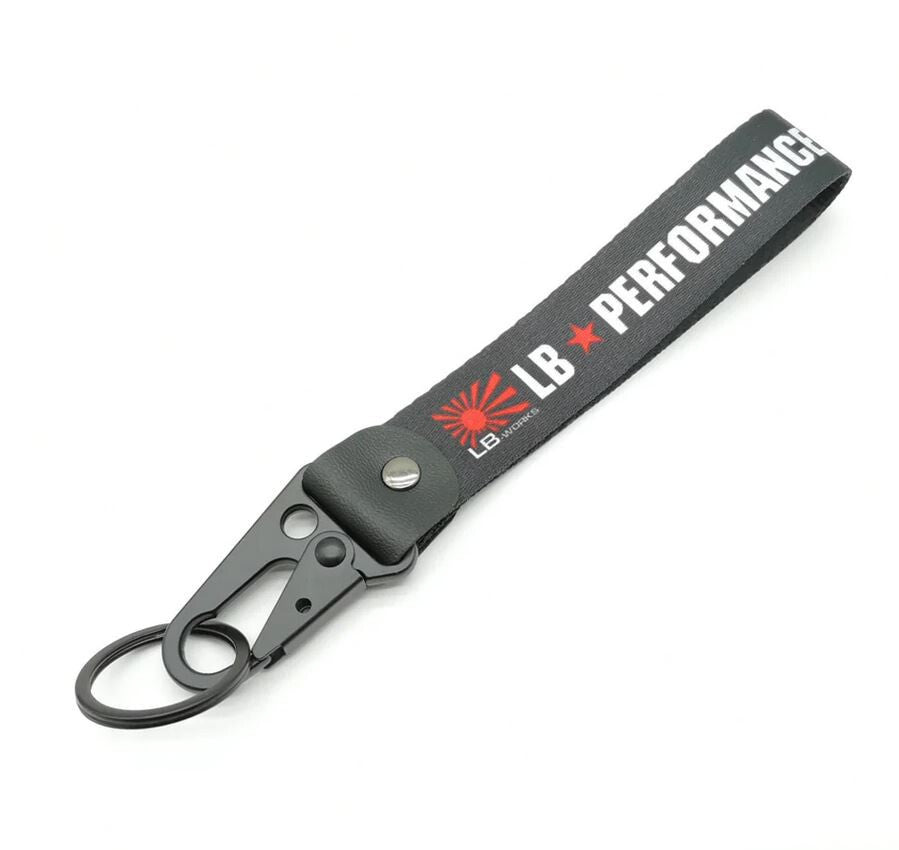 1 car key ring/key chain with lanyard, black, suitable for Mitsubishi .