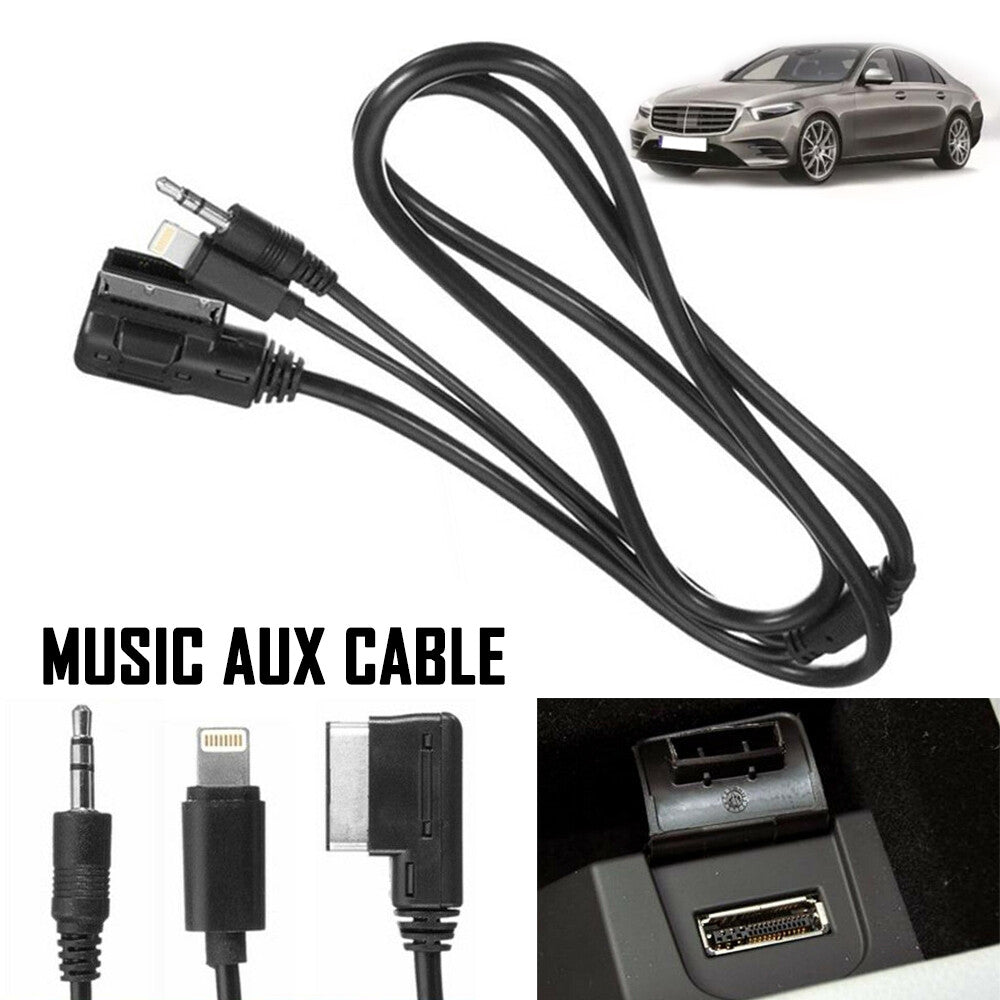 Car AUX cable adapter for iPod/iPhone, AMI/MMI, MP3, 3.5mm, compatible with for Mercedes and for Mercedes-Benz .