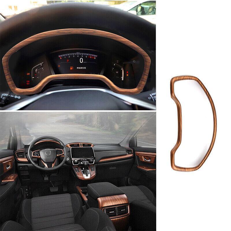 Wood Grain Dashboard Frame Decor Cover Trim 1PCS for Honda CRV CR-V 2017-2021