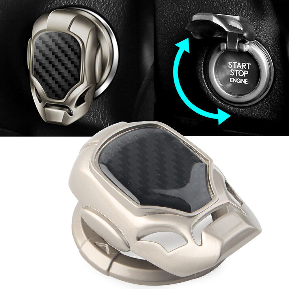 Car Ignition Engine Decor Ring Trim Cover Cap Start Stop Button Golden Universal