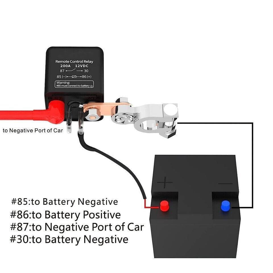 Wireless Dual Remote Car Battery Disconnect Relay Master Kill Cut-off Switch 12V