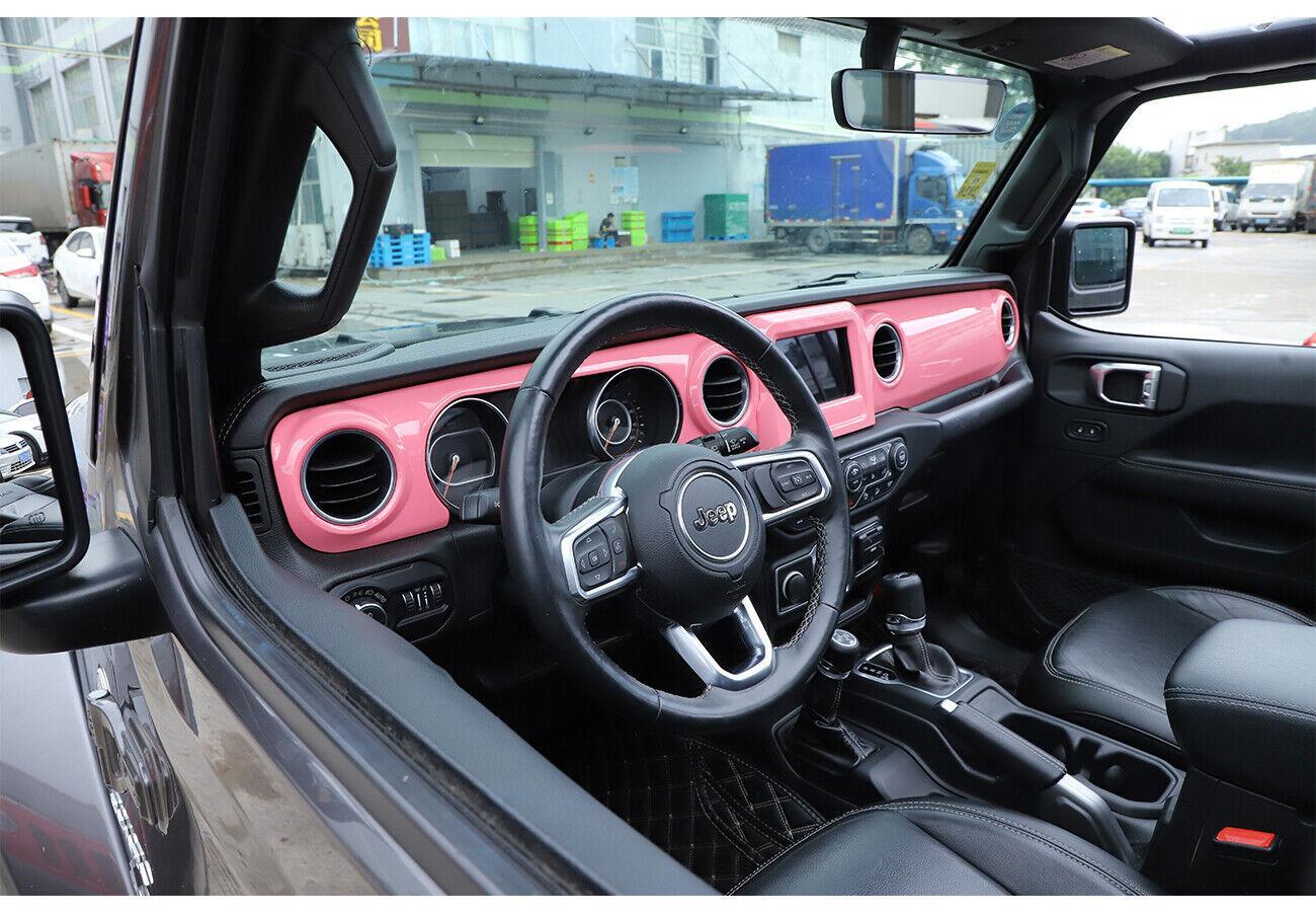 for Jeep for Wrangler JL JT 2018-23 Pink Central Control Instrument GPS Panel Cover