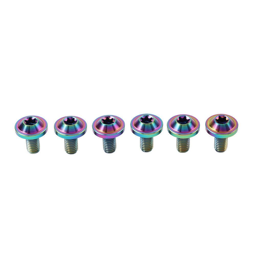 6pcs Bolts Truss Torx Head Screws M5x15mm For Bike Motorcycle Rainbow