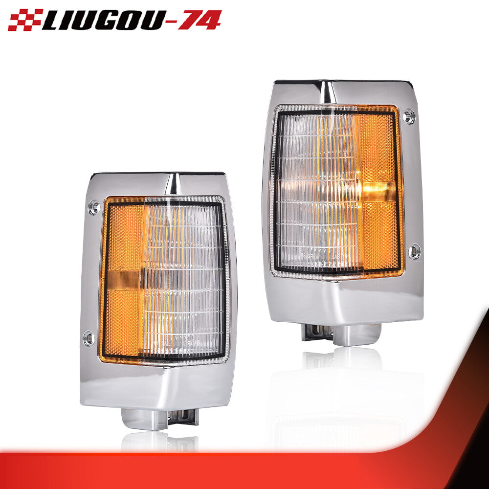 Suitable for 1990-1997 for Nissan D21 parking corner side marker signal lights with chrome plating.