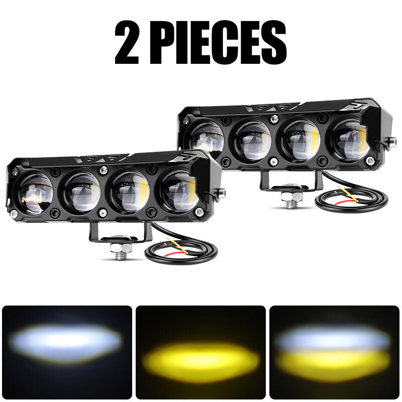 2x LED Pods Driving Light Bar 25W Yellow White Work Lamp Spot Fog SUV Dirt bike