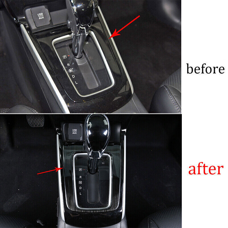 Car Console Gear Shift Frame Cover Trim for Nissan Sentra 2013-19 Black Titanium