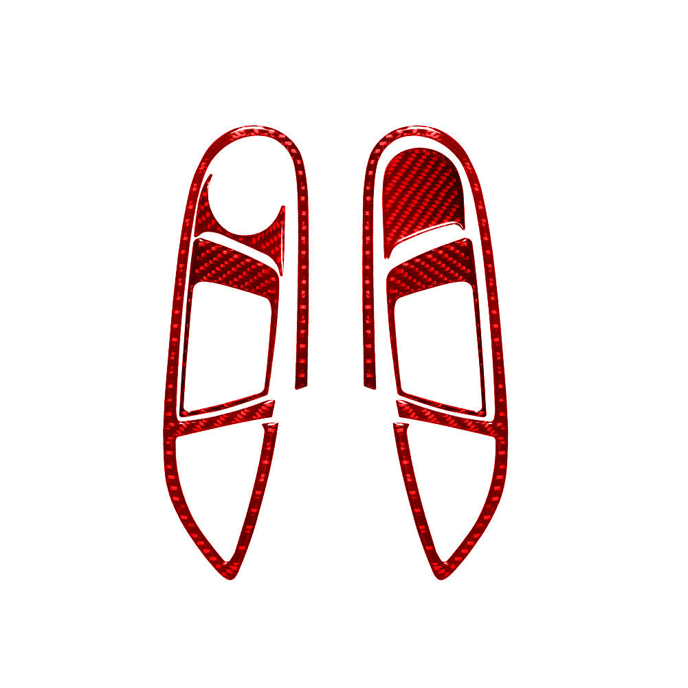 6Pcs Red Carbon Fiber Front Door Handle Cover Trim for Ford Fiesta 2011-2015