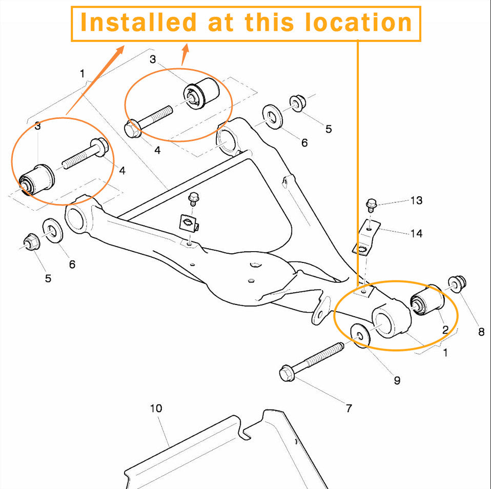Rear Lower Control Arm Bushing Kit for Bentley Mulsanne