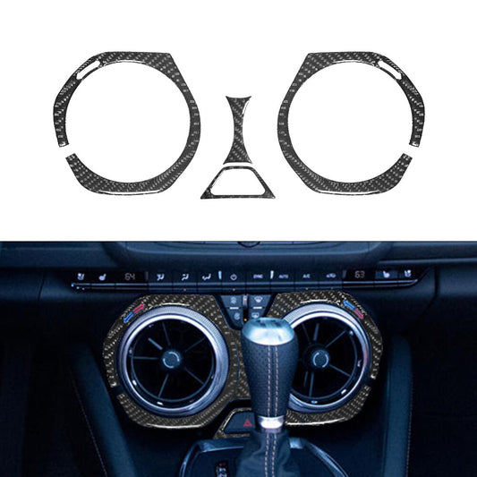 4Pcs Carbon Fiber Air Condition Vent Outlet Cover Trim for Chevy Camaro 2016-18