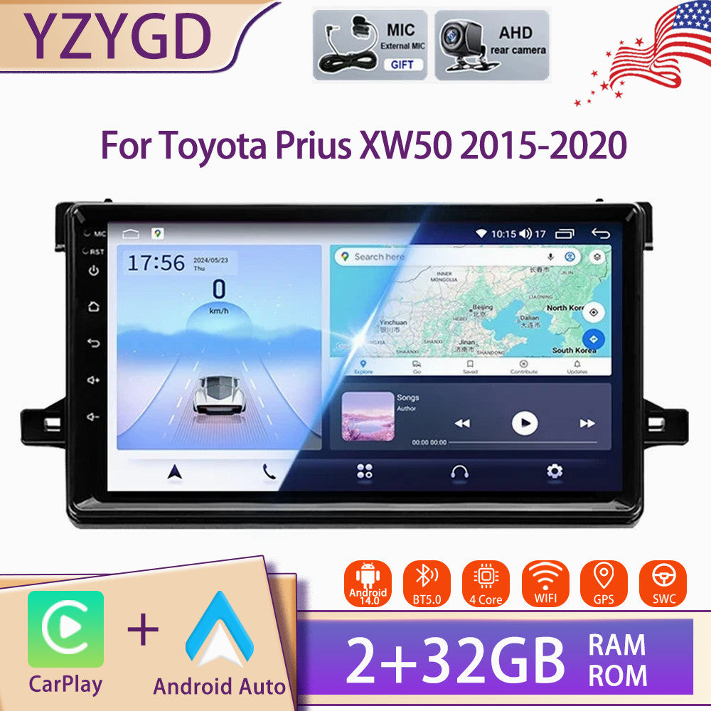 Android Auto Carplay for Toyota Prius XW50 2015-2020 Car Stereo Radio 2+32GB GPS