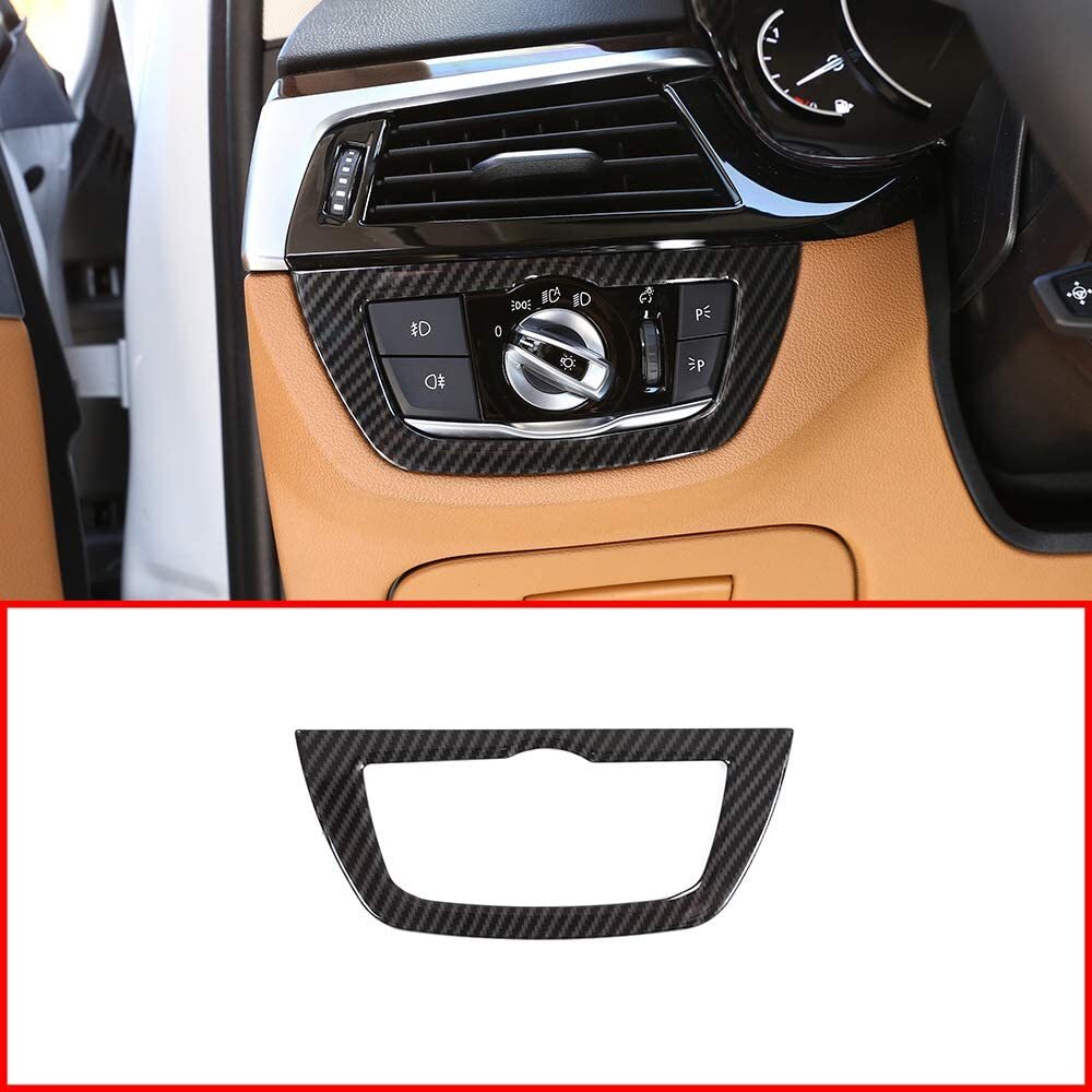 Carbon fiber style headlight cover trim suitable for BMW G30 G31 2017-2022