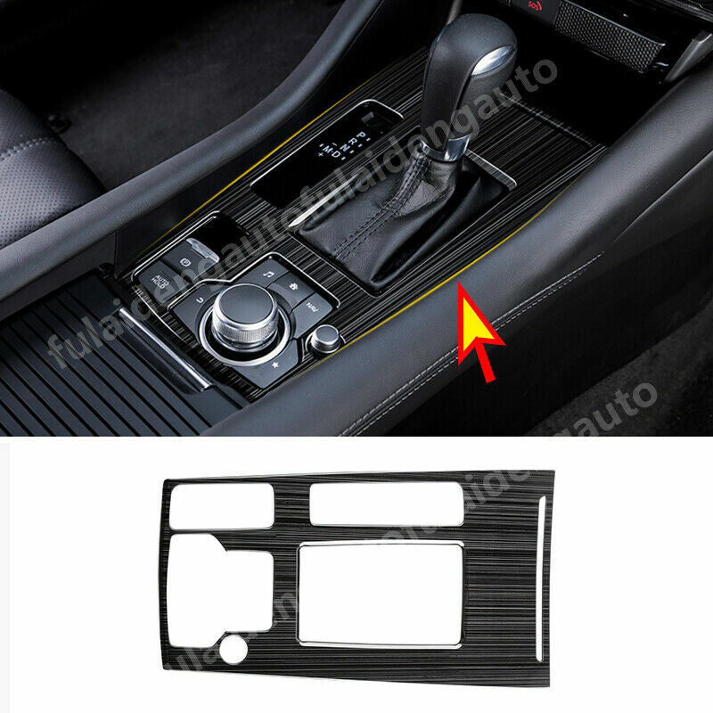 for Mazda 6 Atenza 2019-2021 Black Steel Inner Gear Shift Box Panel Cover Trim