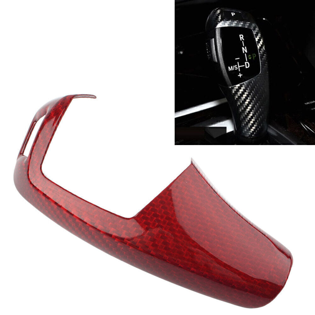 RED Carbon Fiber Trim Gear Shift Knob Cover for BMW 1 2 3 4 5 Series F20 F30