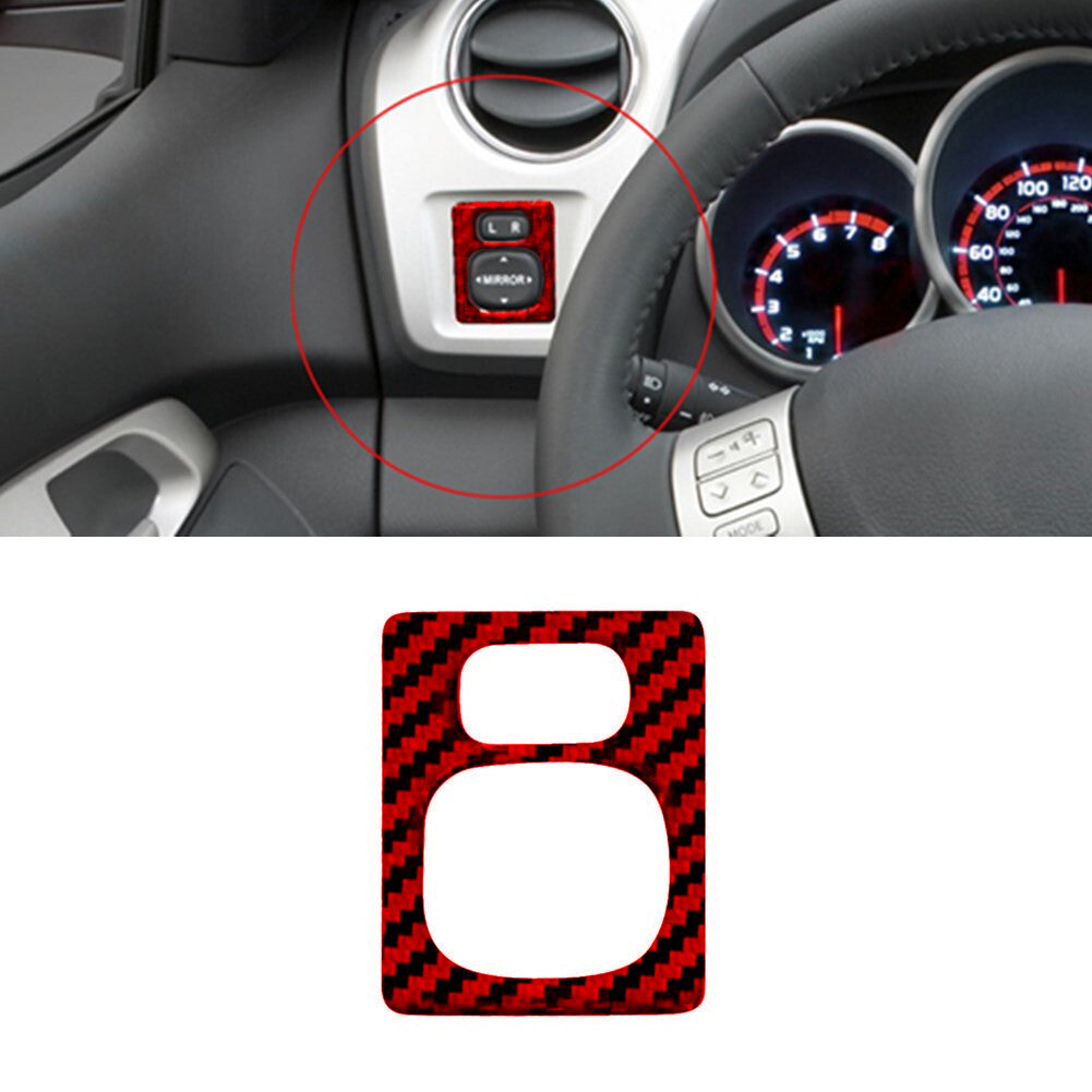 Red Carbon Fiber Power Mirror Control Cover Trim for Toyota Matrix 2009-2014