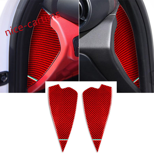 Red Carbon Fiber Front Door Buffer Cushion Slot Trim for Alfa Romeo Giulia 17-21