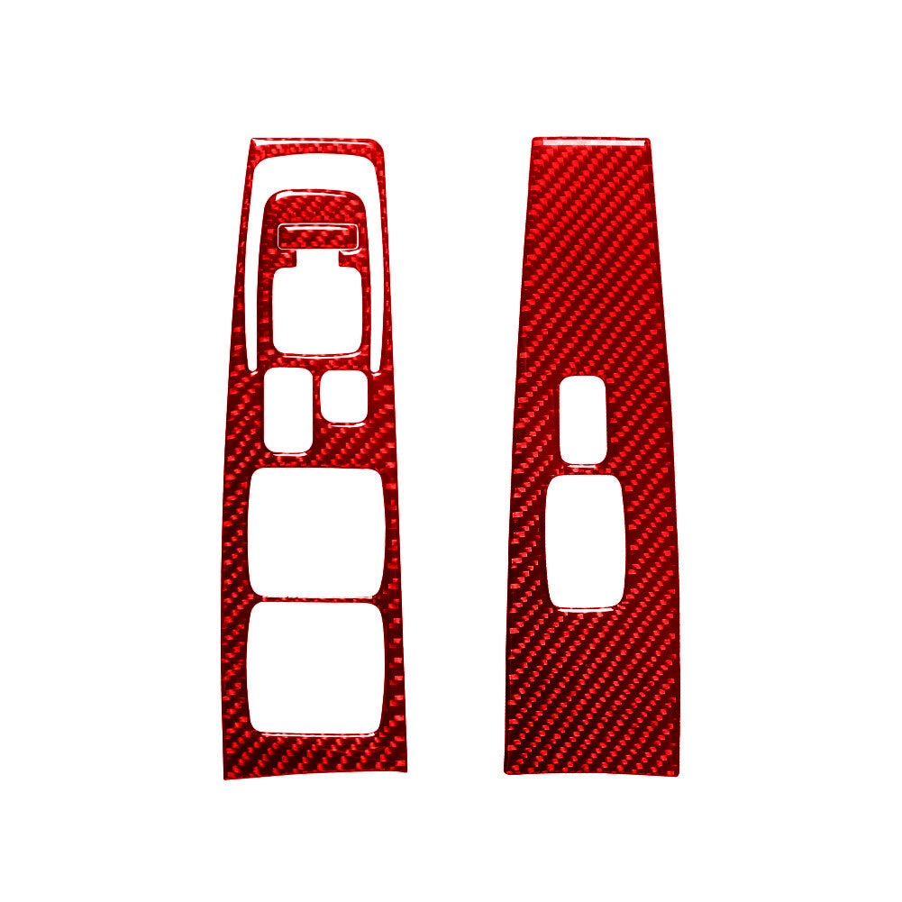 Red Carbon Fiber Front Window Lift Switch Panel Trim for Hyundai Azera 2006-2011