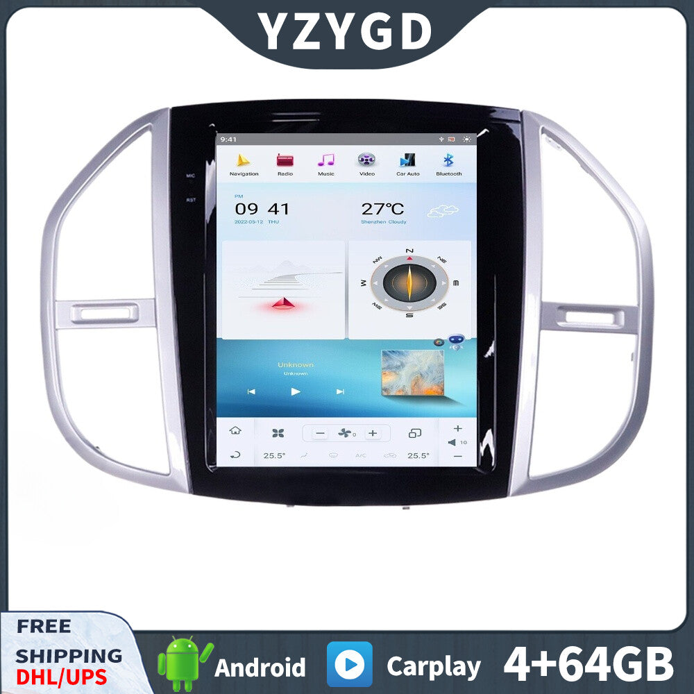 for Mercedes for Benz Vito W447 2014-2021 Car Radio CarPlay Screen Receiver 64GB