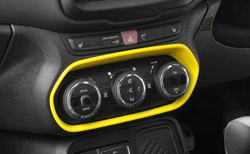 for Jeep Renegade 2015-2017 Bright Yellow Console AC Button Control Frame Trim