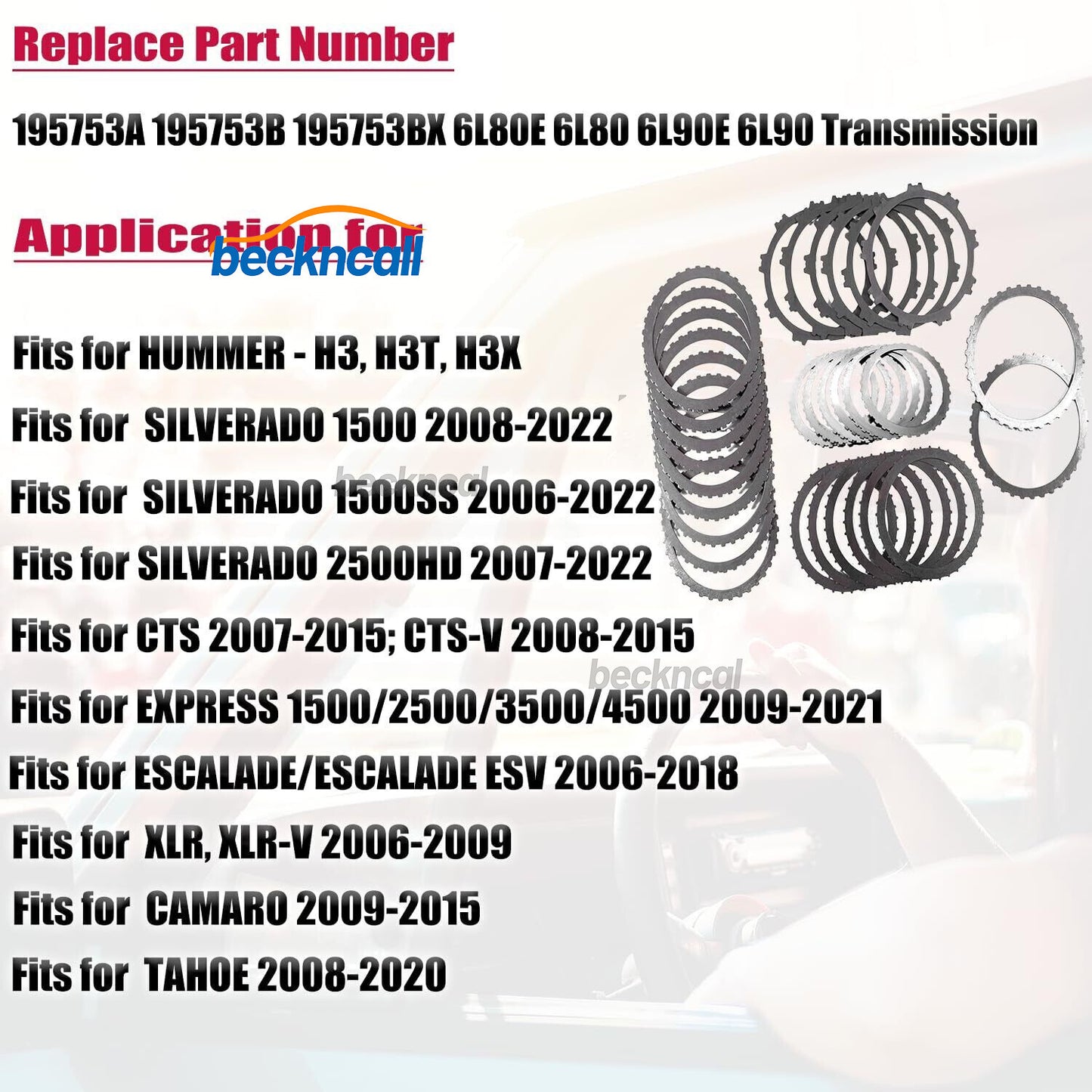 Transmission Steel Clutch Plates Kit for Trucks 6L80 6L80E 6L90 6L90E 2006-UP