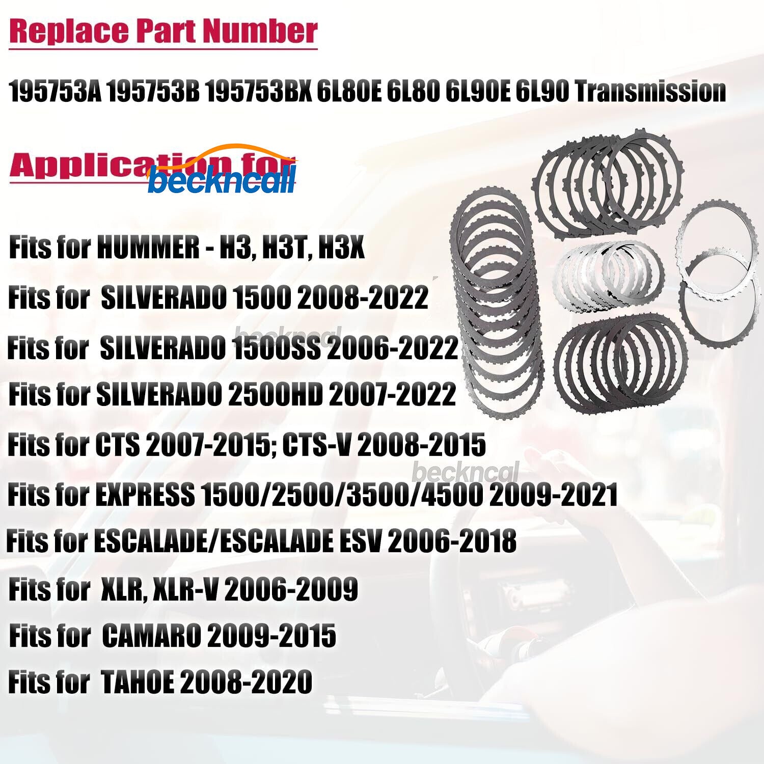 Transmission Steel Clutch Plates Kit for Trucks 6L80 6L80E 6L90 6L90E 2006-UP