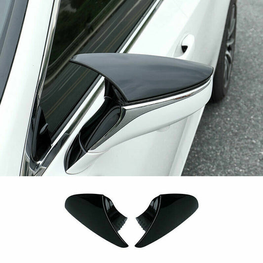 Glossy Black ABS Ox Horn Rearview Mirror Cover Cap Trim for Lexus RC for ES LS LC UX