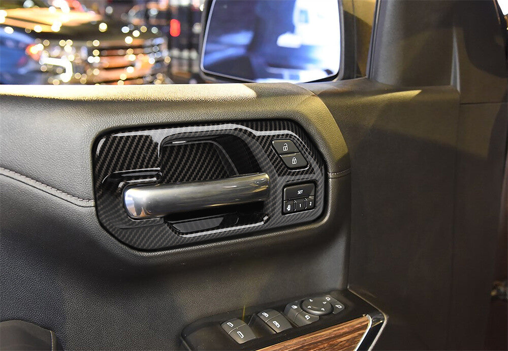 Carbon Fiber ABS Door Handle Bowl Cover for Chevy Silverado / for GMC for SIERRA 1500 19+