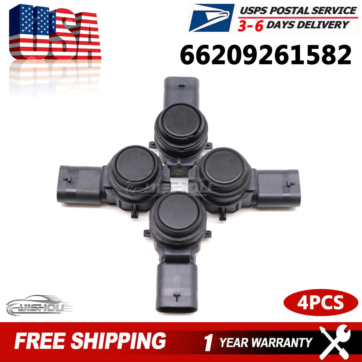 Set(4) PDC Parking Sensor for BMW F20-F22 F30-F35 F80 M3 M4 #66209261582