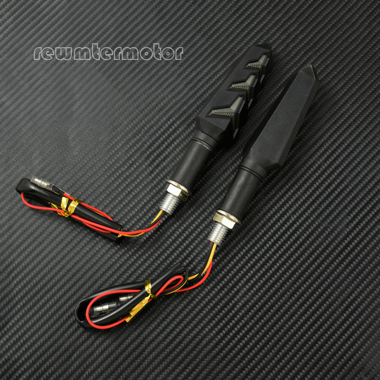 2pcs Motorcycle LED Turn Signal Light Sequential Flowing Indicator Amber Color