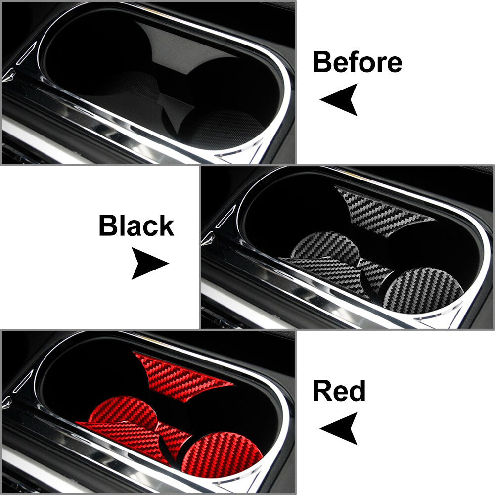 for Toyota Tundra 14-21 Carbon Fiber Central Control Cup Holder Panel Cover Trim