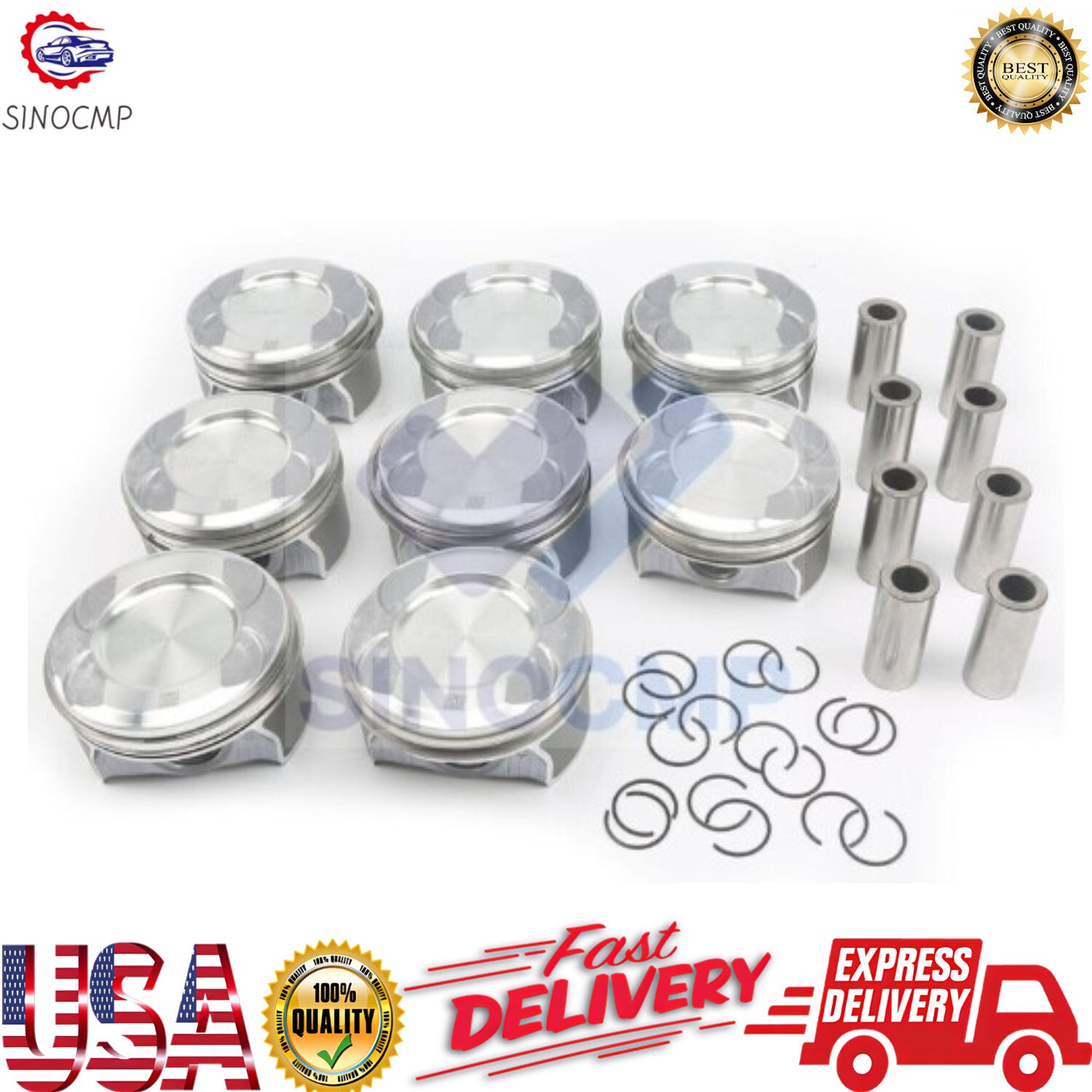 M278 Engine Pistons Rings Set For 12-19 for Mercedes-Benz GL450 CLS500 W166 4.6 4.7L