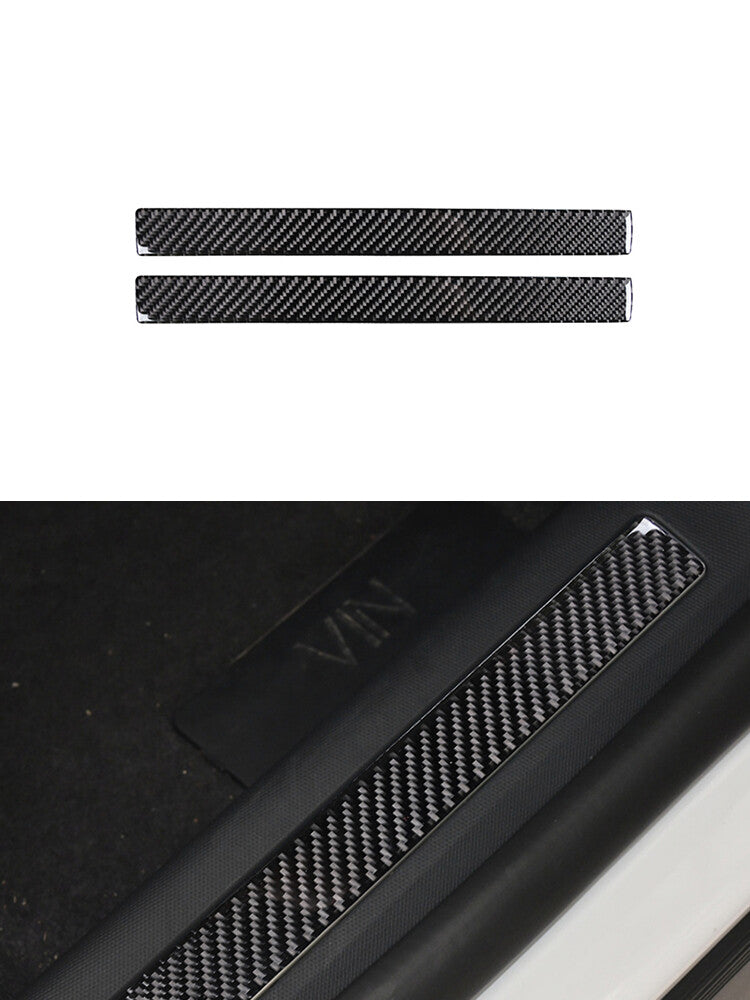Carbon Fiber Door Sill Panel Trim Strip Cover for Ford for Mustang Mach-E 2021-2022