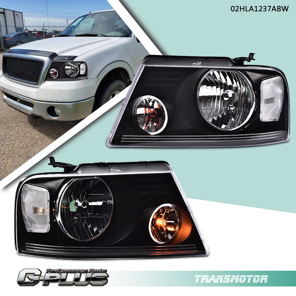 2 White Replacement Headlights for 04-08 for Ford F150 for Lincoln Mark LT