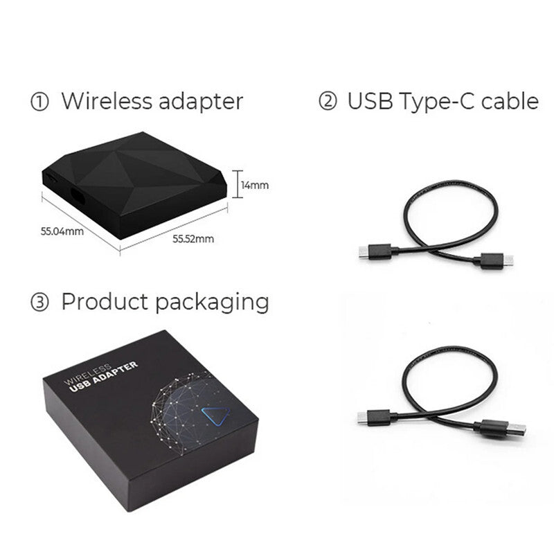 Car for Mini Wired To Wireless CarPlay Android Auto Adapter for Smart Mirror Link Box