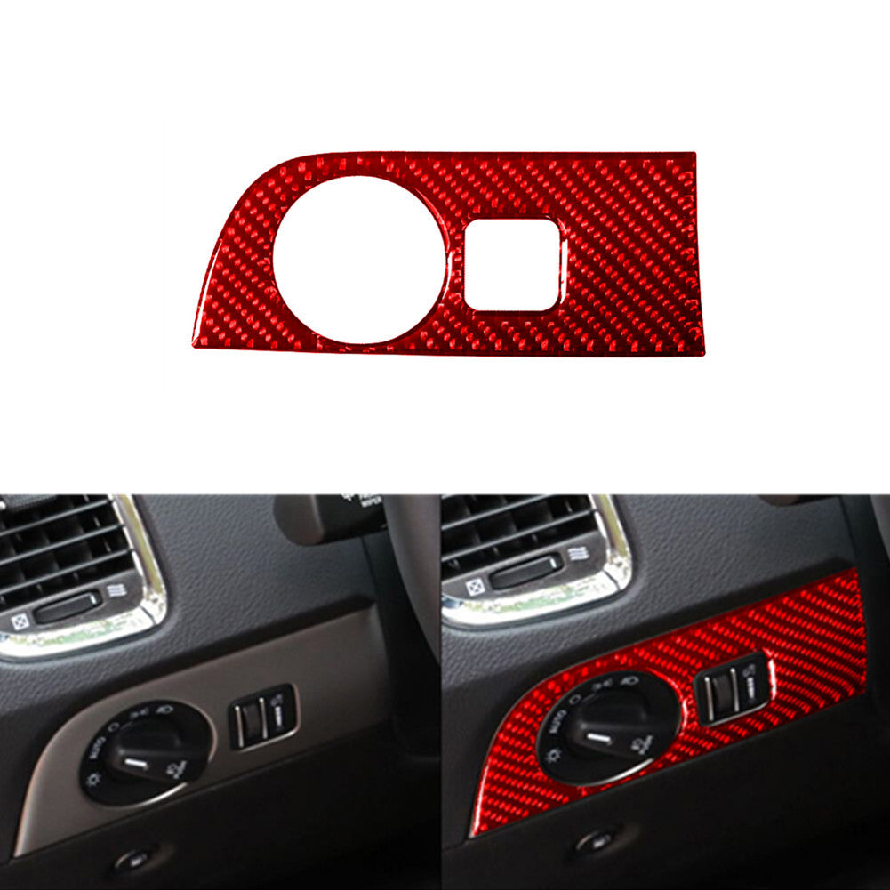 Red Carbon Fiber Interior Dim Light Control Cover Trim for Dodge Durango 2014-20