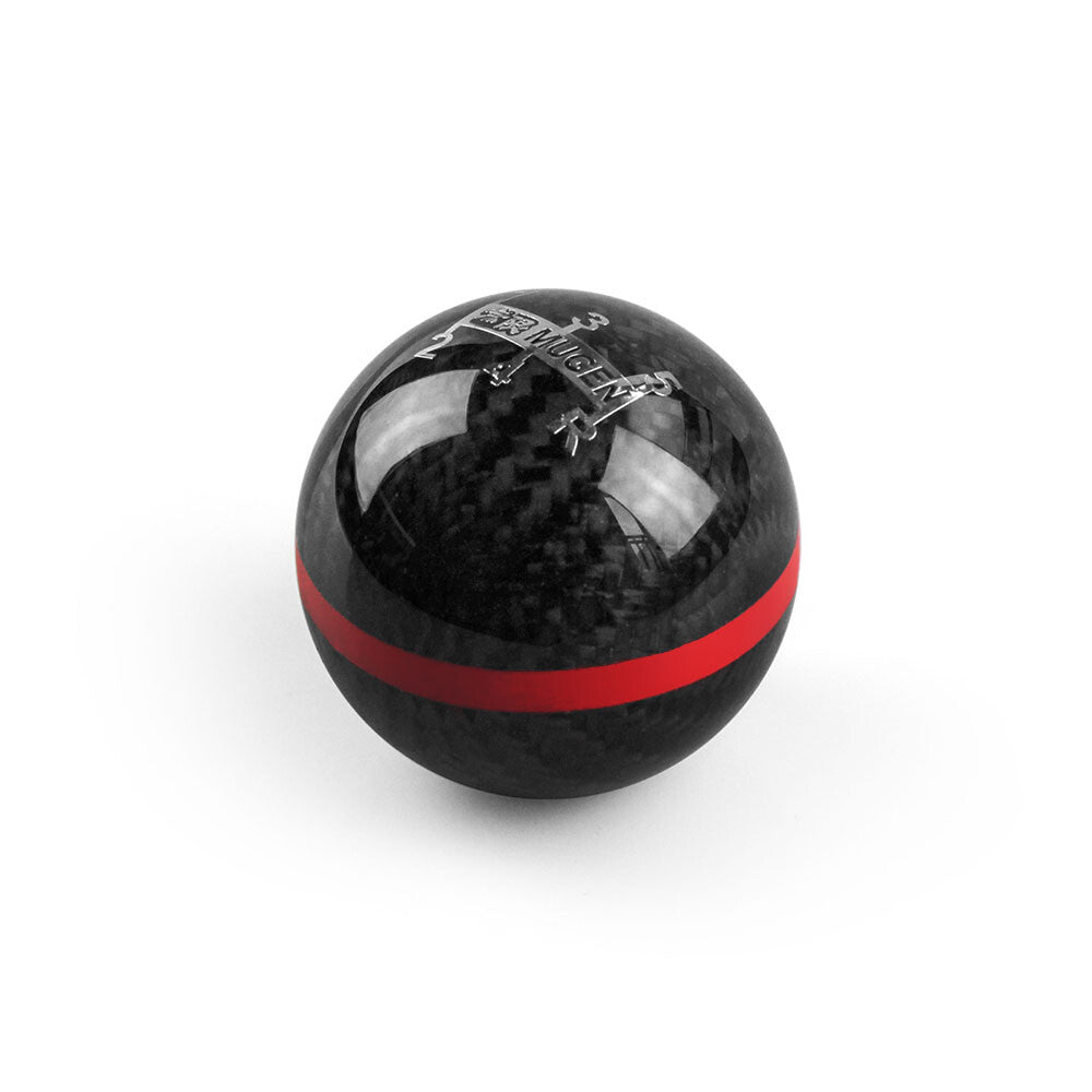 US Carbon Fiber Ball Manual MT Gear Shift Shifter Knob W/Red Stripe Universal