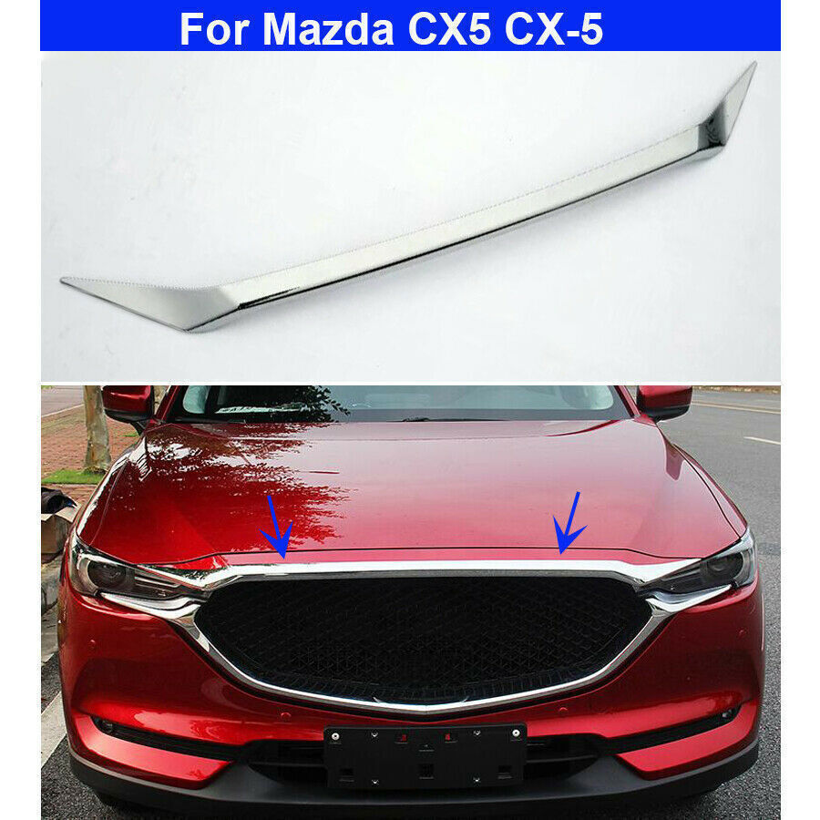 for Mazda CX-5 2017-2021 Chrome Front Grill Grille Engine Hood Protector Cover