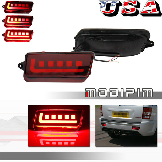 Red Lens LED Bumper Reflector Rear Light Kit for 2005-2010 for Jeep Grand Cherokee